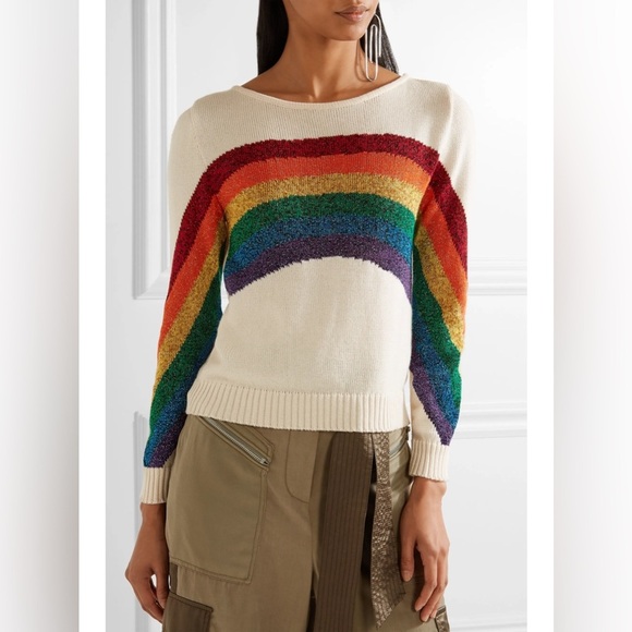 Marc Jacobs RARE Lurex Rainbow Intarsia Cotton Blend Celebrity Worn Sweater XS - Picture 16 of 16